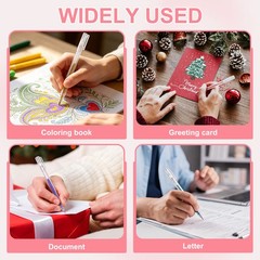 1 mm Glitter Gel Pens, 8 Pcs Fine Point Colored Gel Pens, Red Series