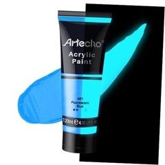 Glow in the Dark Paint, Neon Blue Paint (120ml / 4.05oz) Tubes, Art Craft