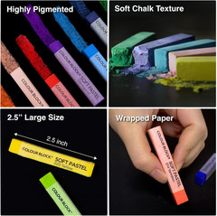 Soft Pastels for Artists – 100 Colors Square Chalk Pastels Set in Wooden Box – V