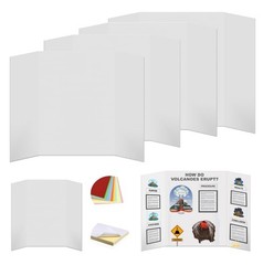 4 Pcs Tri-fold Poster Boards 48 x 36 inches, Premium Corrugated Presentation …