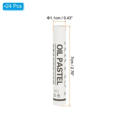 24 Pcs White Oil Pastels Soft Oil Crayons Creamy Pastels Stick Art