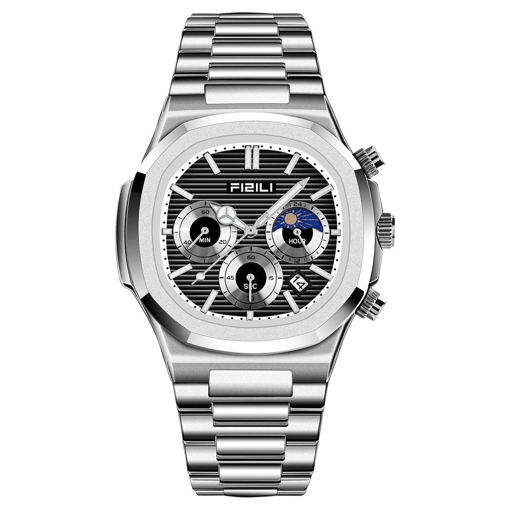 Men’s Fashion Watch Stainless Steel Business Quartz Watches Luxury Waterproof…