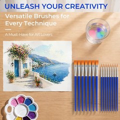 168 PCS Small Paint Brushes Bulk, Flat & Round Tip Acrylic Paint Brush Set, A…