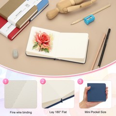 4×4″ Watercolor Sketchbook, 30 Sheet 300GSM/203lb, Dark Blue