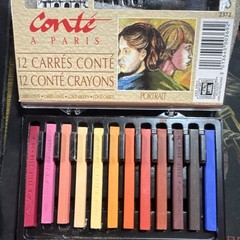 Vintage Conté à Paris Portrait Artists’ Chalk Set 12 Multicolor Pastels