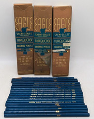 Vintage Eagle Turquoise Drawing Pencils H, 2H, 3H, 4H, 5H, 6H -54 Total Most New