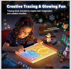 16-Inch Rechargeable LED Drawing Board, 9-Color Light Modes, Neon Art Dry Erase
