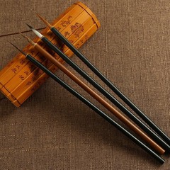 4 Pcs Chinese Painting Brushes Set Varying Sizes Multicolor Calligraphy Brush