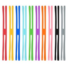 9.4 x 0.6 Inch 10 Pcs Silicone Elastic Rubber Wrapping Bands, Multi-Colors