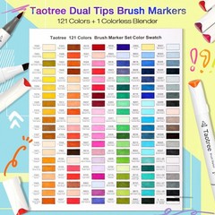 Alcohol Markers Brush Tip, 121 Colors Dual Tip Brush Markers Set, Art Supplie…