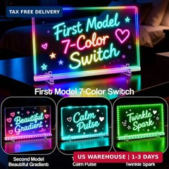 LED Drawing Board for Kids, 16″ Rechargeable Glow Doodle LED Note Board with 7 C