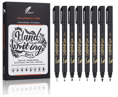 Calligraphy Pens Set, 8 Size Brush Markers for Hand Lettering and Writing