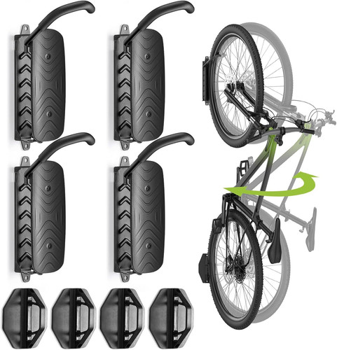 Housolution Swivel Bike Wall Mount [4 Pack], 150° 4Pack, Black+Black