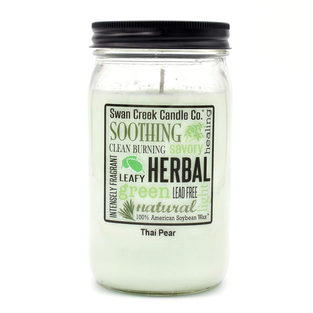 Swan Creek Candle Thai Pear 24 7 inches (H) x 3.75 (W), 24 oz, White