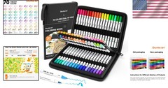 Ultimate 70 Color Art Marker Set with Portable Case – Perfect Gift for Crafters