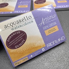 lot of 3 Fabriano Artistico Watercolor Block, 5 x 7, Extra White Cold Press