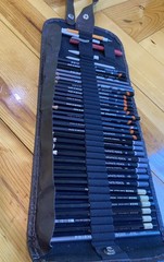 32 Pcs Derwent, Royal, Prismacolor & Tombow Pencils Kit Graphite Charcoal Roll