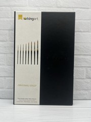 Kingart Original Gold Max Round Brush Set 8pcs Golden Taklon Short Handle 1000C