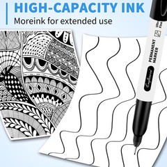 craftinova Black Ultra Fine Point 1 Count (Pack of 12), 12