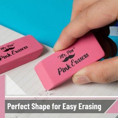 Mr. Pen- Pink Pencil Eraser, 12 Pack, Large Latex Free Block 12