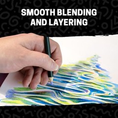 Colored Pencils, 24ct Soft-Core Artist Set Vibrant Colors for Blending