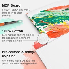 PHOENIX Painting Canvas Panels 8×10 Inch, 24 Bulk 8″ x 10″, White – Pack