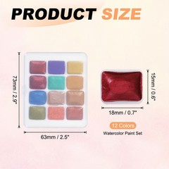 Watercolor Paint Set 12 Colors, Solid Watercolor Set, Earthy & Gilded Shades