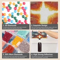 Cross Diamond Art Kits for Adults, 5D Diamond Painting Kits for Beginners, DIY