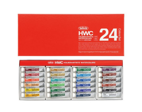 Holbein Granulating Watercolor Set WG591 24 Colors x 5ml