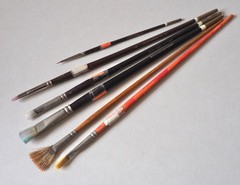 Vintage Artist Paint Brushes Lot M. Grumbacher NY Simmons White Sable Quill Sign