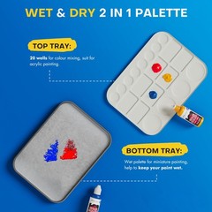 Wet Pallet for Painting Miniatures – Golden Maple 2 in 1 17x23cm, Grey+white