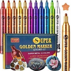 12 Colors Acrylic Paint Pens-Set Premium Markers Extra Fine Tip 2-3mm DIY Craft