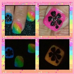 Glitter Neon Visible Glow in the Dark Powder Hearts Butterflies