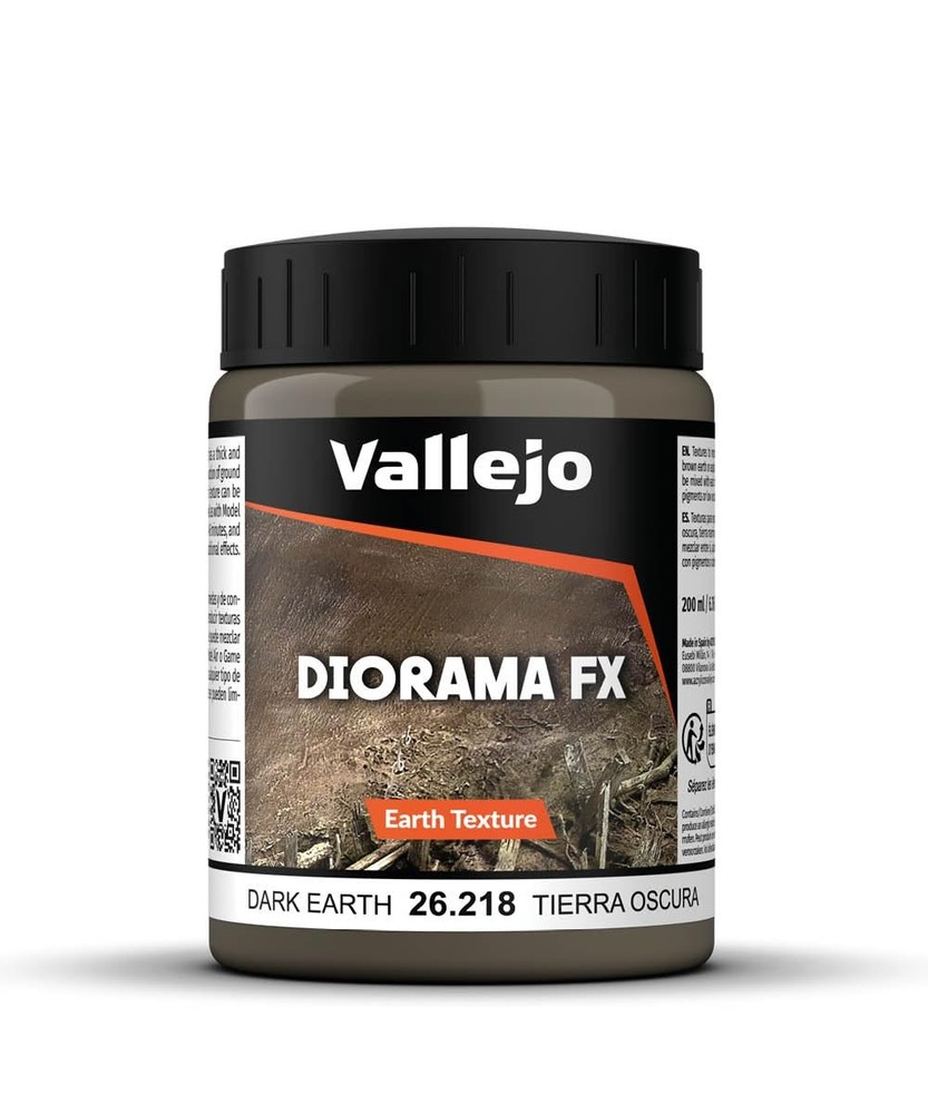 Vallejo Diorama FX Earth Textures | Dark Earth 200 ml 6.76 fl.oz. | Premium …