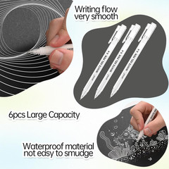 White Gel Pens 0.6mm Fine Point Opaque White Archival Ink Pen for Art Coloring