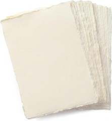 Handmade A4 Cream Mixed Media Paper with Deckle Edge – 8.25×11.7-150 GSM – 50…