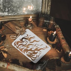FINGERINSPIRE 8pcs Flames Drawing Painting Stencils 11.6×8.3inch,