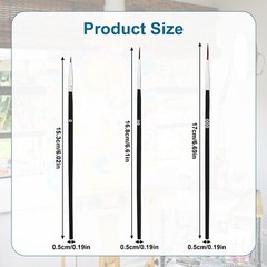 30Pcs Detail Paint Brushes, Fine Tip Paint Brush with 3 Sizes #0#00#000 Mini