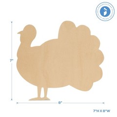 Classic Wood Turkey Cutout 8″, DIY Thanksgiving Party Decor/Craft | Woodpeckers