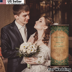 3Pcs Blank Scroll Paper Wood Rods Vintage Old Parchment Wedding Vows Writing7x15