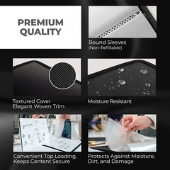 Dunwell 11×14 Art Portfolio Binder with Mounting Paper – Black Large Portfoli…