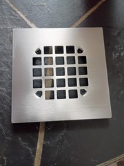 Danco 4-1/4 in. Brushed Nickel Square Stainless Steel Drain Cover