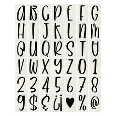 5″ Letter Stencils, Rectangle Interlock, 42 Count