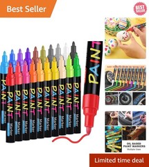 Vibrant 20-Color Paint Pens Set – Waterproof and Fade Resistant for Art Projects