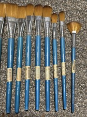 Lot of 41 Daler Rowney Aquafine Watercolour Paint Brushes Assorted Shapes Sizes