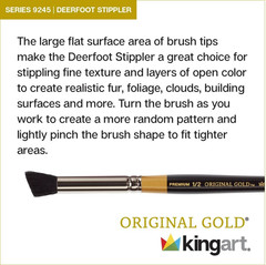 Premium Original Gold Specialty 9245-1/4 DEERFOOT STIPPLER Series Artist Brush,