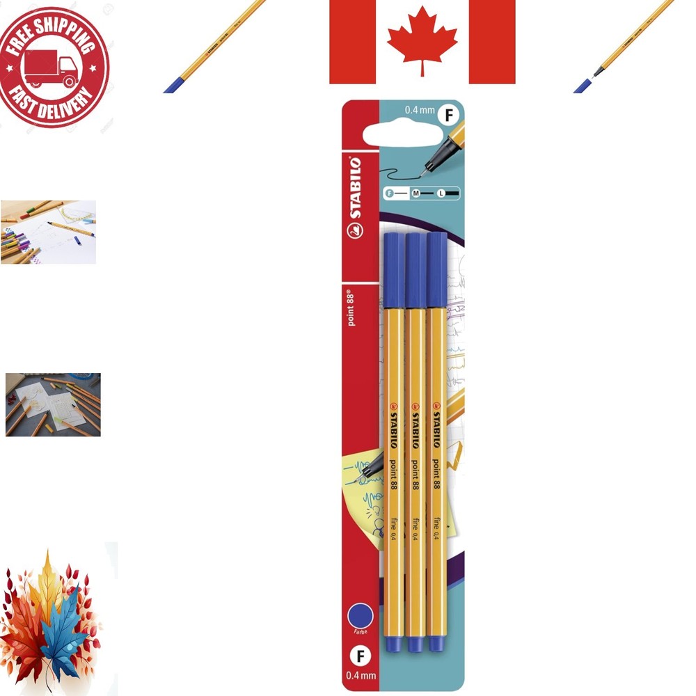 Blue Point 88 Extra Fine Fineliner Set of 3 – Perfect for Drawing & Writing