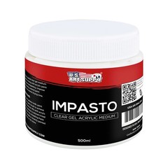 U.S. Art Supply Impasto Clear Gel Acrylic Medium, Water Based Dries Clear, 500ml