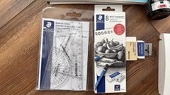 Watercolor Set w/ Canson Paper Pad, 2-Tray Pan Palette, Brushes, Ink, Nibs