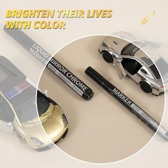 Silver Liquid Mirror Chrome Marker 3PCS – Paint Pen Permanent Metallic 3 Nibs- S